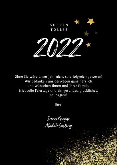 Firmen-Neujahrskarte Fotocollage Goldoptik 3