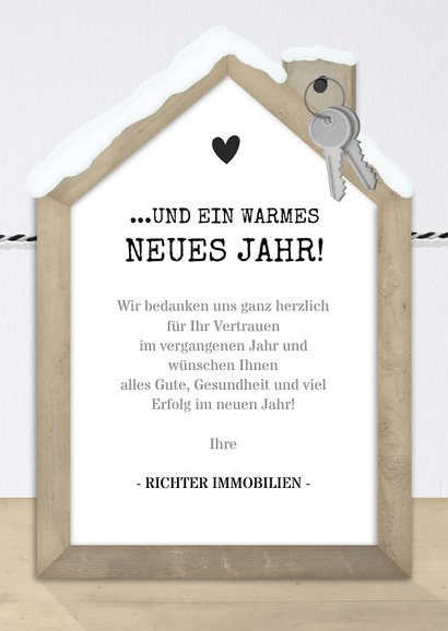 Firmen-Weihnachtskarte mit Fotos und Schneehaus 3