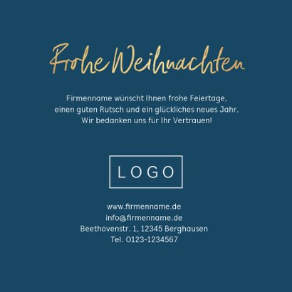 Firmen-Weihnachtskarte Weihnachtsbäume Goldakzente 3
