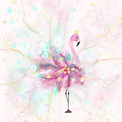 Flamingo met versieringen en confetti 2