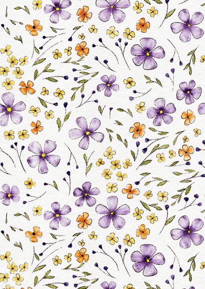 Fleurig wenskaartje zomaar veel liefs met bloemen 2