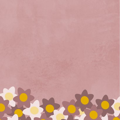 Fleurige kaart met roze bloemetjes en heel veel liefs 2