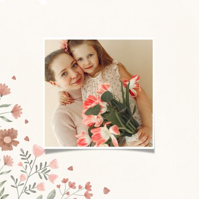 Fleurige Moederdag kaart bonusmama met bloemen 2