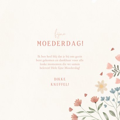 Fleurige Moederdag kaart bonusmama met bloemen  3