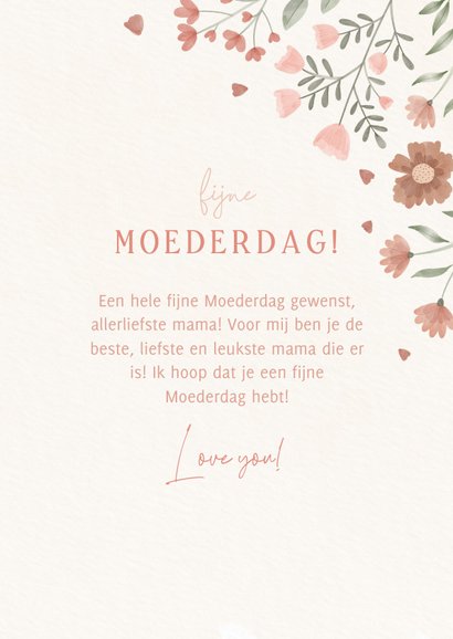 Fleurige Moederdag kaart met bloemen en "MAM" 3