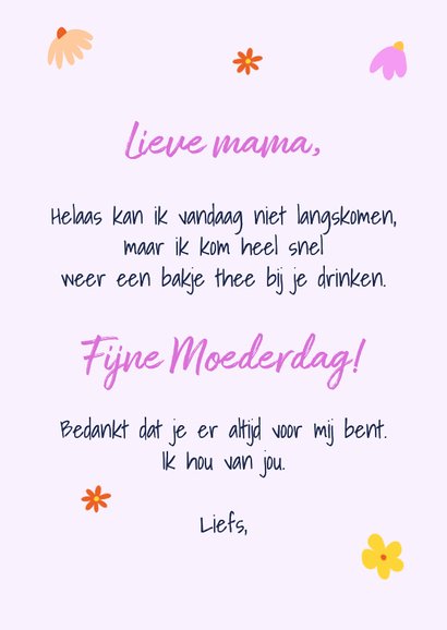 Fleurige moederdagkaart met een bakje bloemen 3
