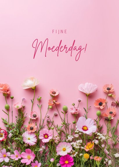 Fleurige moederdagkaart met vrolijke lentebloemen 2