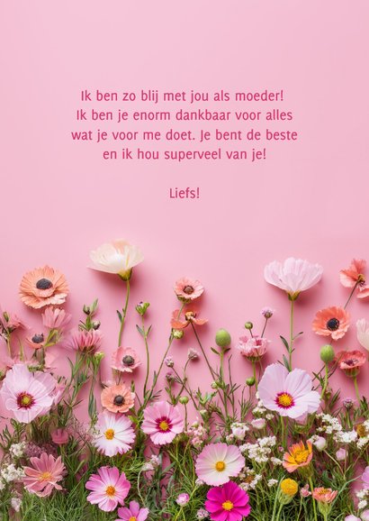 Fleurige moederdagkaart met vrolijke lentebloemen 3