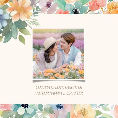 Fleurige save the date waterverf bloemen en takjes 2