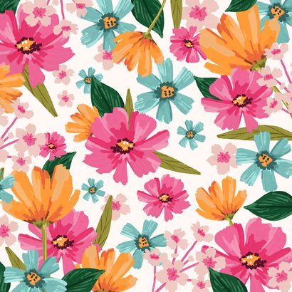 Fleurige vrolijke verjaardagskaart bloemen happy birthday 2