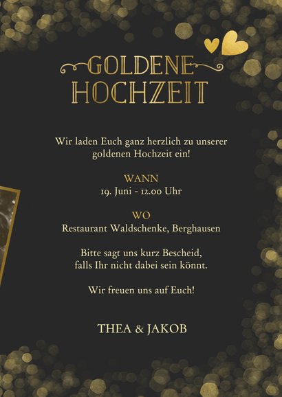Foto-Einladungskarte zur goldenen Hochzeit 3