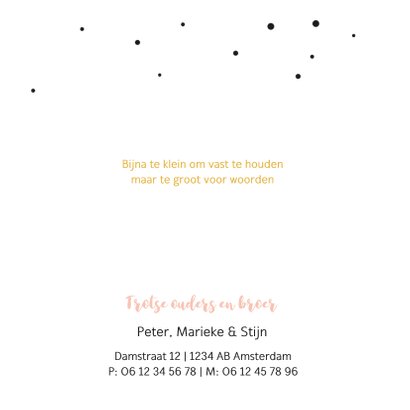 Foto geboortekaartje met stipjes en hart 2