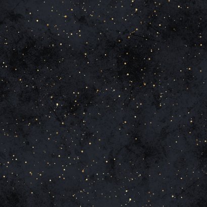 Foto kerstkaart 2026 gouden kerstbal sterren Achterkant