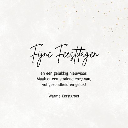 Foto kerstkaart 2027 gouden kerstbal sterren 3