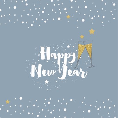 Foto kerstkaart - blauw confetti 2