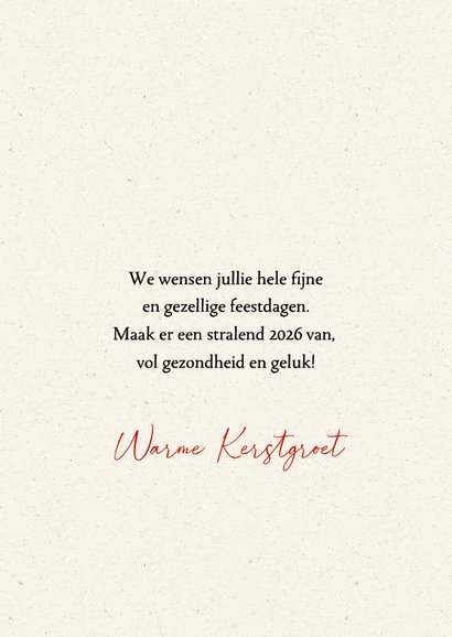 Foto kerstkaart geschreven 2026 rood 3