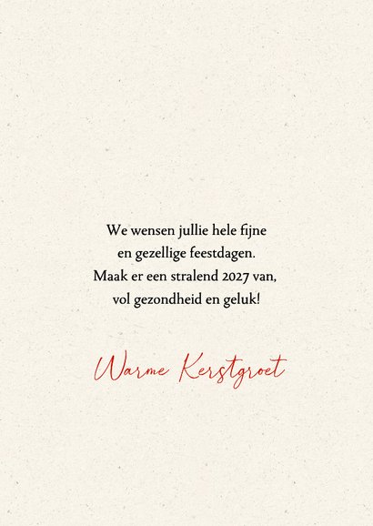 Foto kerstkaart geschreven 2027 rood 3