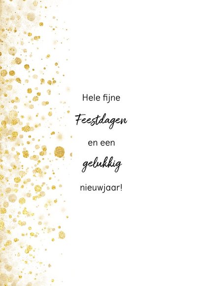 Foto kerstkaart met gouden confetti en typografie 2