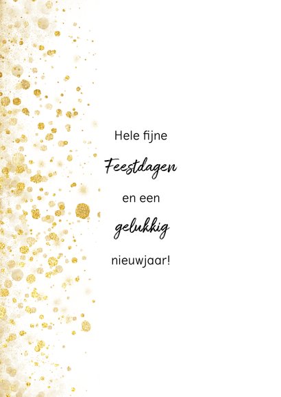 Foto kerstkaart met gouden confetti en typografie 2