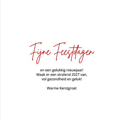 Foto kerstkaart rode kerstster 3