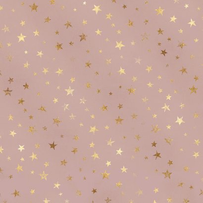 Foto kerstkaarten hippe sterren oud roze 2024 Achterkant