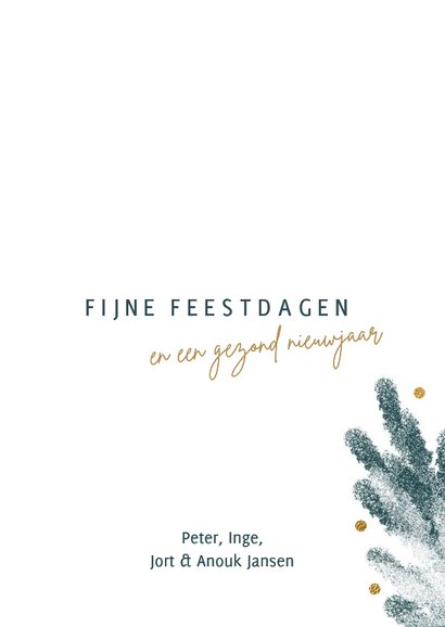 Foto kerstkaarten kerst takken blauw 2027 3