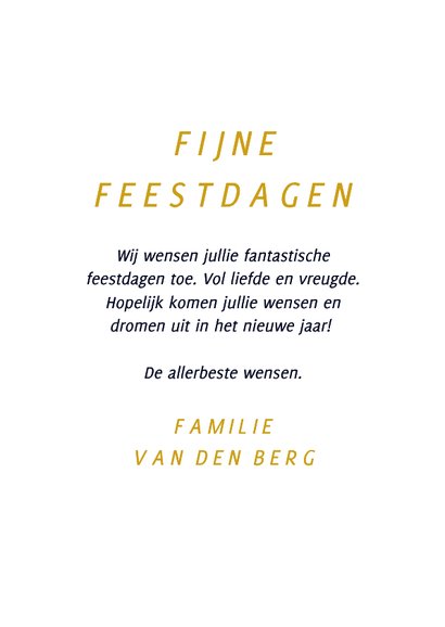 Foto kerstkaartje wit fijne feestdagen gouden 2027 3