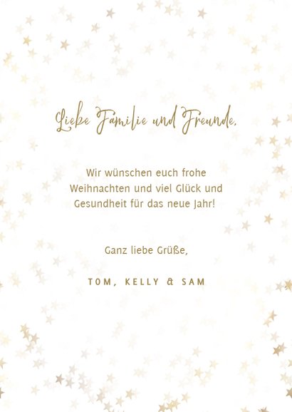 Foto-Weihnachtskarte goldene Sterne Merry Christmas 3