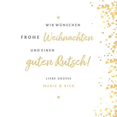 Foto-Weihnachtskarte mit Rahmen aus Konfetti und Zweigen 3