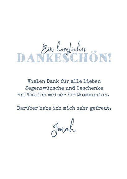 Fotocollage Dankeskarte Kommunion kleine Fische 3