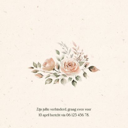 Fotocollage jubileumkaart 40 jaar getrouwd met bloemen 2