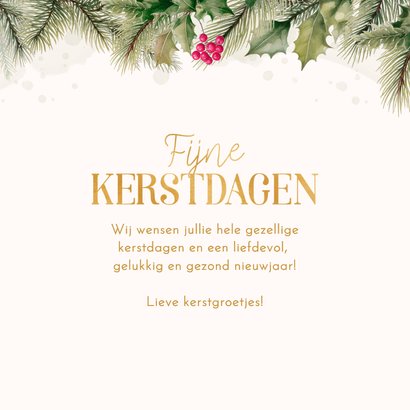 Fotocollage kerst hulst kerstballen goudlook 3