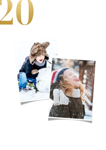 Fotocollage kerstkaart met gouden 2020 2