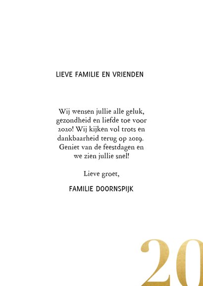 Fotocollage kerstkaart met gouden 2020 3