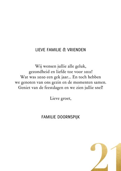 Fotocollage kerstkaart met gouden 2021 3