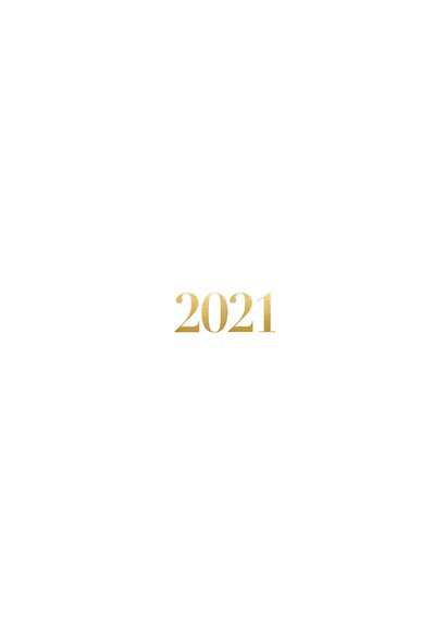 Fotocollage kerstkaart met gouden 2021 Achterkant