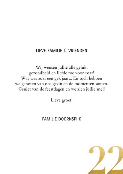 Fotocollage kerstkaart met gouden 2022 3