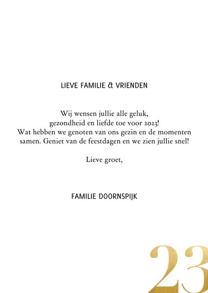 Fotocollage kerstkaart met gouden 2023 3