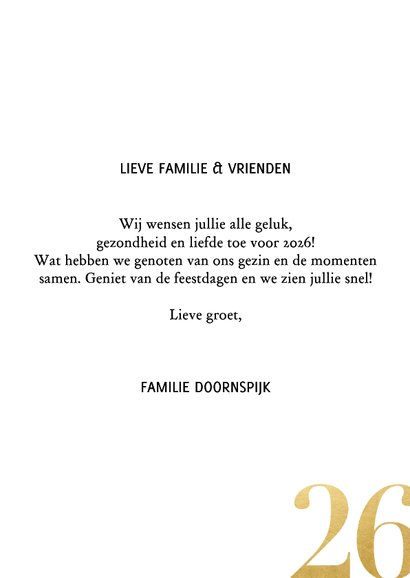 Fotocollage kerstkaart met gouden 2026 3