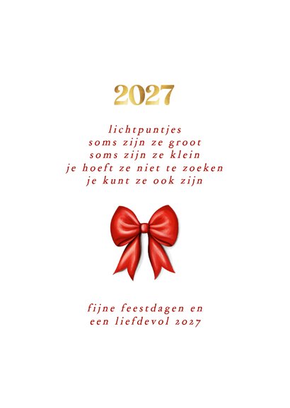 Fotocollage kerstkaart met rode strik  3