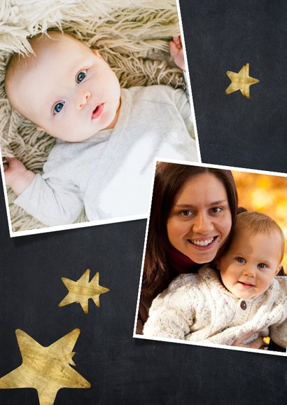 Fotocollage moderne kerstkaart polaroids hoogtepunten 2019 2