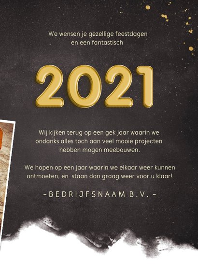 Fotocollage polaroids zakelijke kerstkaart jaartal 2021 3