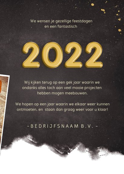 Fotocollage polaroids zakelijke kerstkaart jaartal 2022 3