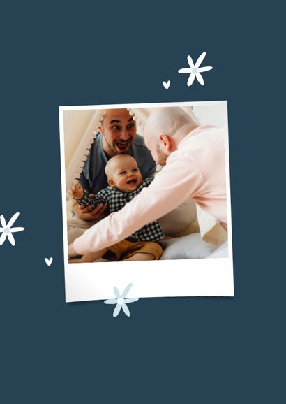 Fotocollage vaderdag blauw liefste papa bloemetjes 2