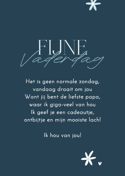 Fotocollage vaderdag blauw liefste papa bloemetjes 3