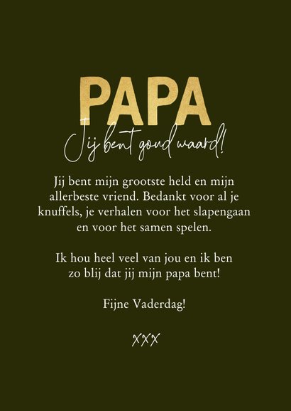 Fotocollage Vaderdag kaart hartjes liefste papa foto goud 3