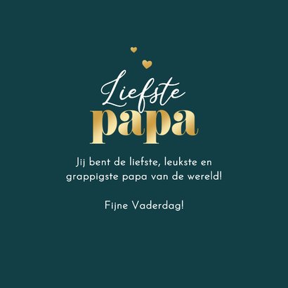 Fotocollage vaderdagkaart met hartjes goud liefste papa 3