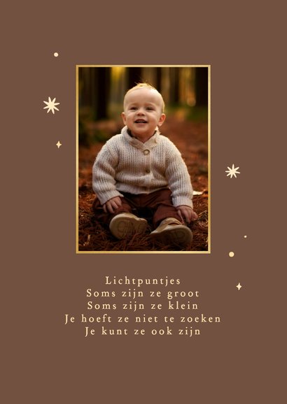 Fotokaart 2027 gouden sterren en grote eigen foto 2