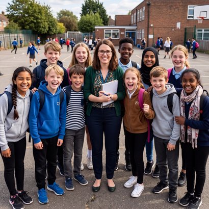 Fotokaart bedankt juf of meester met naam en groep 2