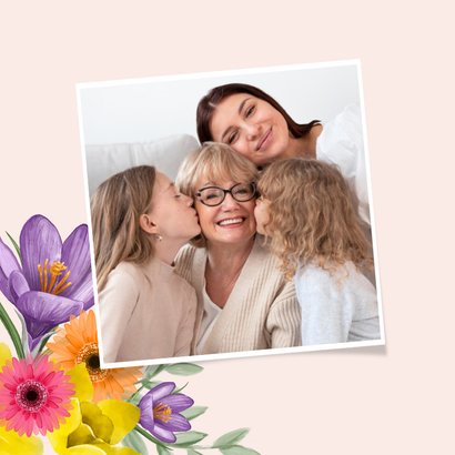 Fotokaart beterschap bloemen lente vrolijk foto 2